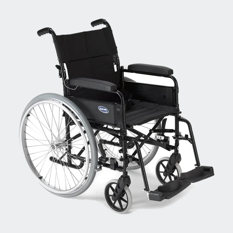 Black manual wheelchair with swing-away footrests in Greenacres, FL
